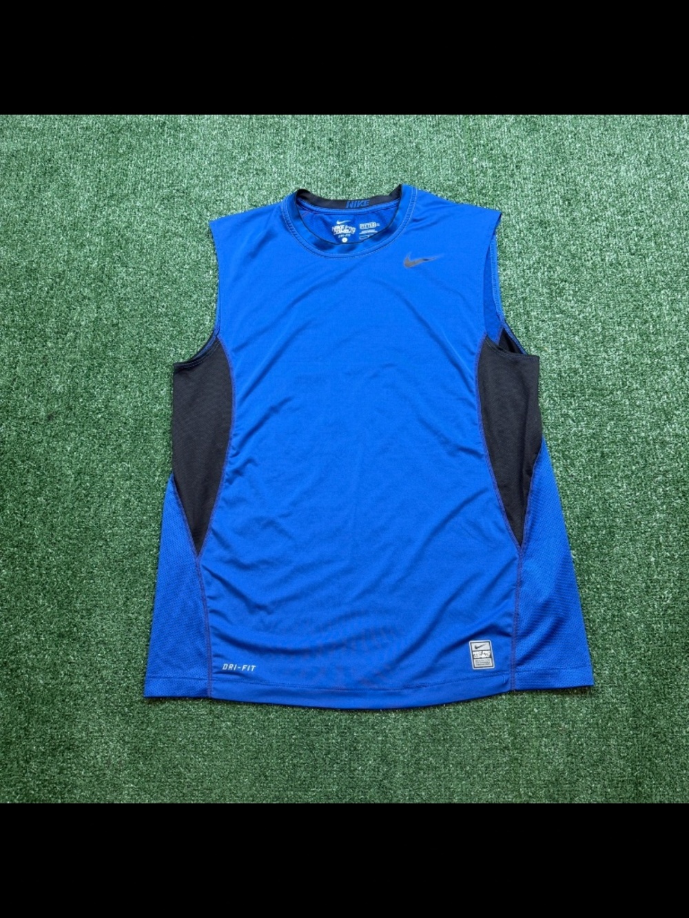 Nike Pro Combat Tank Top Shirt Mens Size L Blue Sleeveless